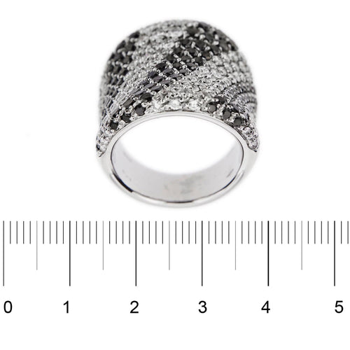 Bague 55 Bague bandeau diamants noirs et blancs 58 Facettes 25639