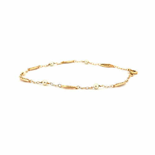 Bracelet Bracelet Filigrane Or Jaune 18k & Perles 58 Facettes BRA-GS34829-5