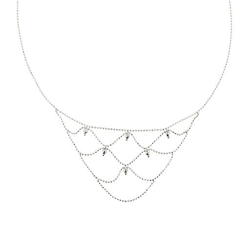 Collier Collier en maille à pois en or blanc 58 Facettes 35081