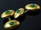 Boutons de manchette Gemelli con Smeraldi Cabochon 58 Facettes