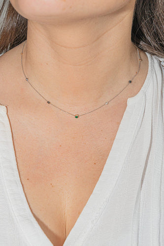 Collier Collier Or blanc Chrysoprase 58 Facettes 3028341CN