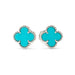 Boucles d'oreilles Boucles d’oreilles Van Cleef & Arpels Sweet Alhambra turquoise en or blanc 58 Facettes