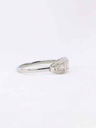 Bague Bague Art Deco diamants taille ancienne 58 Facettes J356