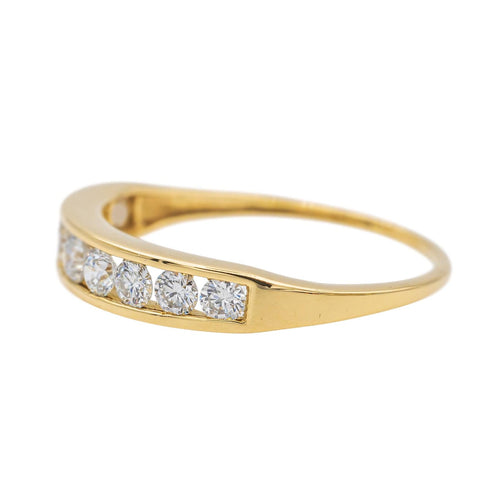Bague 53.5 Bague Demi alliance Or jaune Diamant 58 Facettes 3675263CN