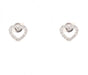 Boucles d'oreilles Boucles d'oreilles coeur en or blanc avec diamants 58 Facettes