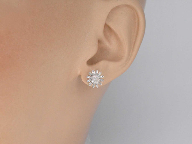 Boucles d'oreilles Boucles d'oreilles en or blanc avec diamants naturels 58 Facettes 2220