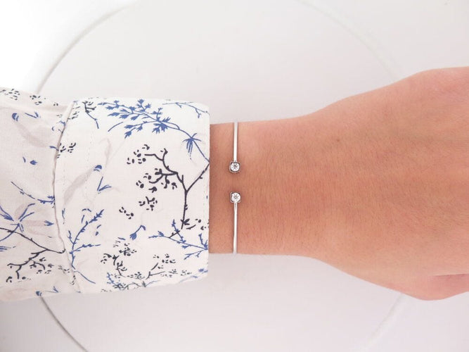 Bracelet bracelet DINH VAN le cube diamant pm 15 or blanc 58 Facettes 263575