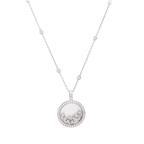Collier Chopard "Happy Diamonds" or blanc, diamants. 58 Facettes 34192