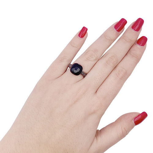 Bague 51 Bague Pomellato "Capri" or rose, diamants noirs et onyx. 58 Facettes 33623