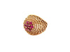 Bague 55 bague dome sertie de 7 rubis en or jaune 58 Facettes 263672