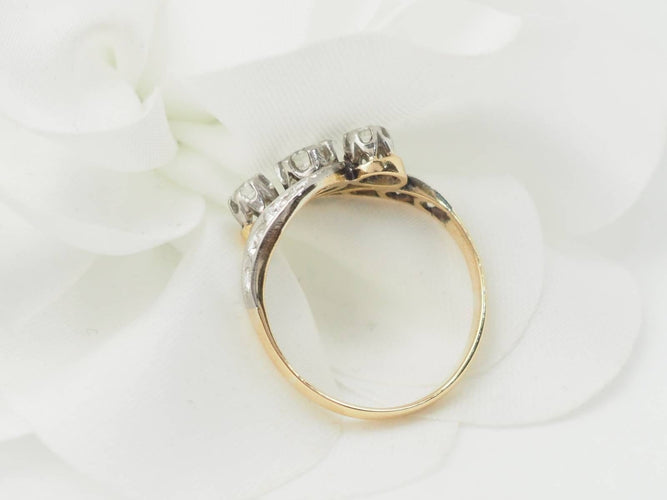 Bague 54 Bague ancienne en or bicolore et diamants 58 Facettes 33322