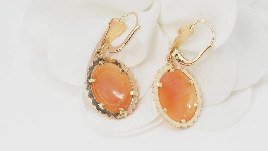 Boucles d'oreilles Pendants d'oreilles en or jaune et camée 58 Facettes 32620