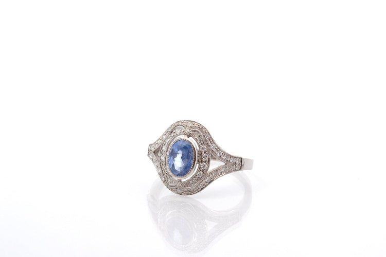 Bague 55 Bague art déco saphir et diamants 58 Facettes 27175