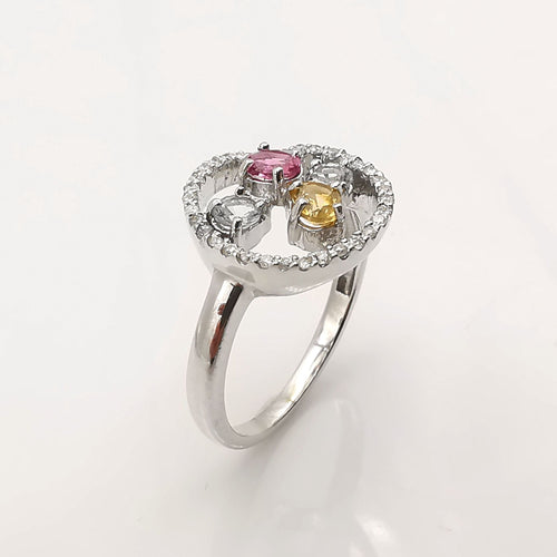 Bague Bague pierres précieuses & diamants 58 Facettes