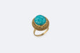 Bague 57 Bague vintage en or jaune avec turquoise 58 Facettes ANL831