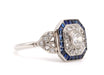 Bague 55 bague en platine avec diamants et saphirs 58 Facettes