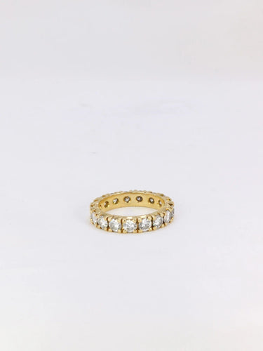 Bague 56 Alliance américaine or diamants 3.4ct 58 Facettes J214