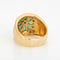 Bague Emerald Diamond Cigar Ring Vintage 18k Yellow Gold Sz 9 Band Flower Jewelry 58 Facettes G13496