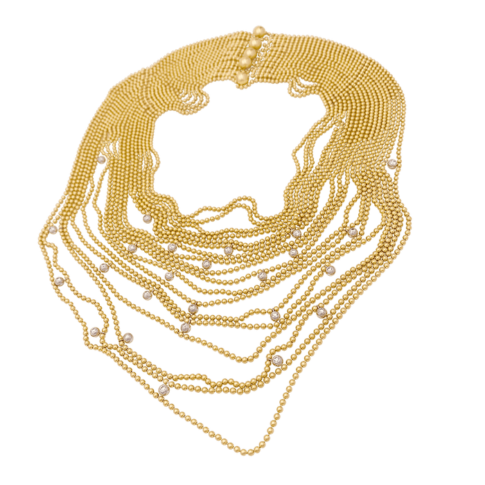 Necklace Cartier, "Draperie de Décolleté", yellow gold, white gold and diamonds.