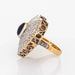 Bague 1960s Huge Heart Ring 2.50ct Pave Diamond Sapphire 18k Yellow Gold Sz 8 58 Facettes G12439