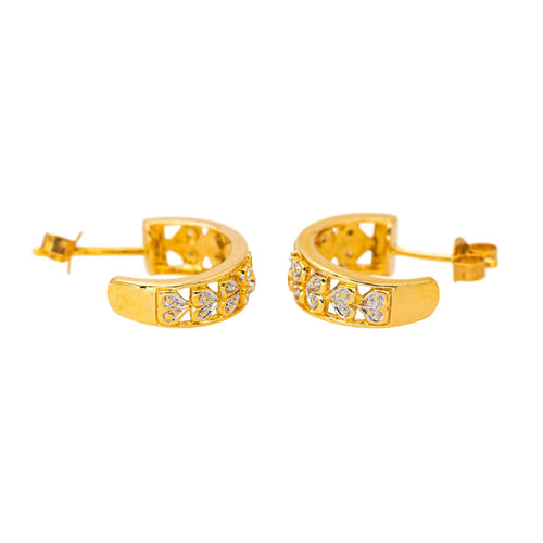 Boucles d'oreilles Boucles d'oreilles Demi créoles Or jaune, Or blanc Diamant 58 Facettes 4282965CN