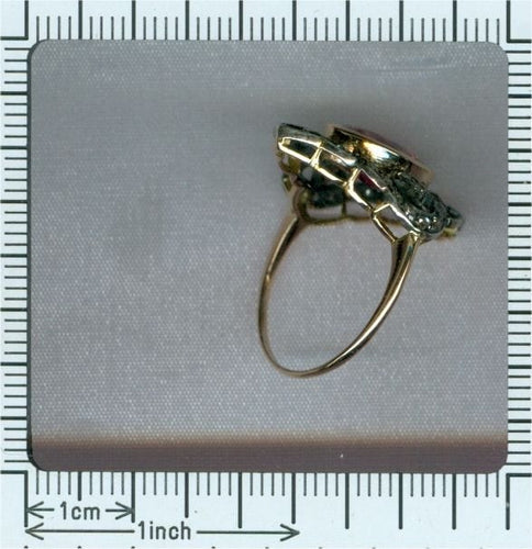Bague 56 Splendeur des années 1930 : une bague vintage en diamant et rubélite 58 Facettes 20296-0351