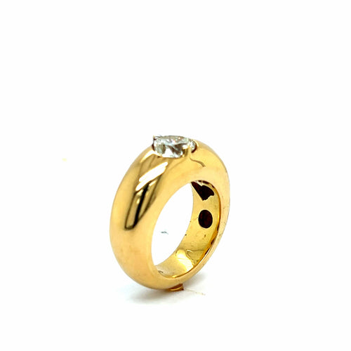 Bague Bague en or jaune avec diamant en forme de cœur de 1 carat 58 Facettes