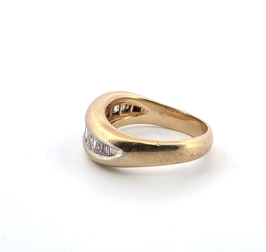 Bague 52 Bague jaune avec diamants baguette 58 Facettes