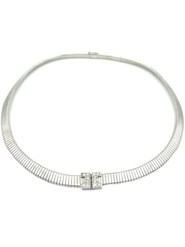 Collier GAY Frères. Collier vintage or blanc 18K et diamants 58 Facettes