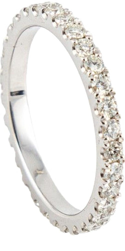 Bague 53 Alliance tour complet or blanc diamants brillants 58 Facettes 175334