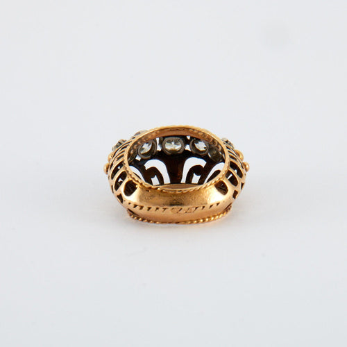 Bague 48 Bague tank  jarretière 1940 diamants 58 Facettes