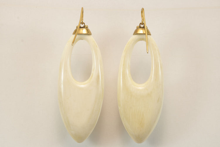 Boucles d'oreilles Boucles d'oreilles antiques en or piqué ivoire 58 Facettes 7662