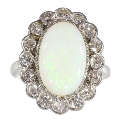 Bague 60 Élégance classique : l'attrait intemporel d'une bague opale vintage des années 1950 58 Facettes 17226-0017