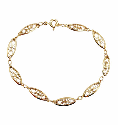 Bracelet Bracelet vintage or 18k mailles filigranées 58 Facettes A06313