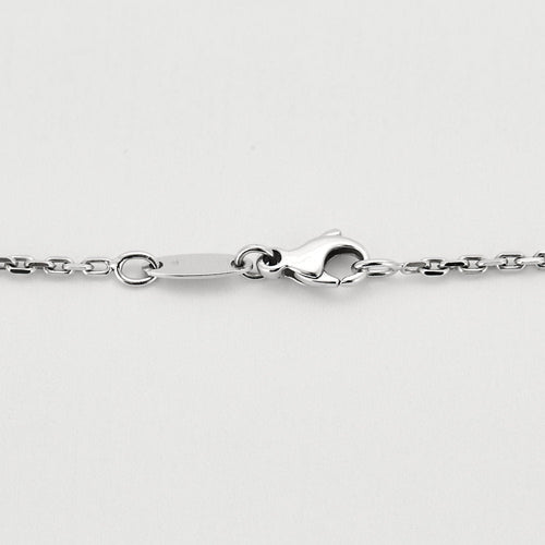 Collier CHAUMET - Chaîne en or blanc et pendentif en or blanc, diamants et émail noir 58 Facettes 250359