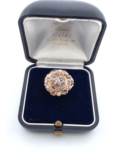 Bague 52 Bague en or rose sertie de diamants taille rose de 3,00 ct 58 Facettes