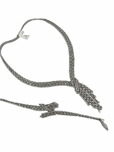 Collier Ensemble collier et bracelet en or blanc et diamants haut de gamme 58 Facettes N-136