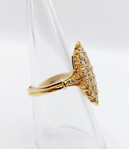 Bague 53.5 Bague marquise or et diamants 58 Facettes A04191