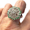 Bague Bague d'été Art Déco en platine avec diamants et émeraude 58 Facettes Q356B