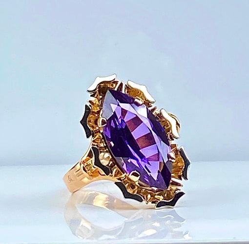 Bague 51 Bague en or jaune et améthyste 58 Facettes AB581