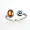 Bague 54 Bague en or blanc avec grenat spessartite et diamant bleu 58 Facettes 19062291