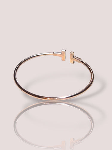 Bracelet Bracelet Tiffany T Wire en or rose 18 carats 58 Facettes 60023940