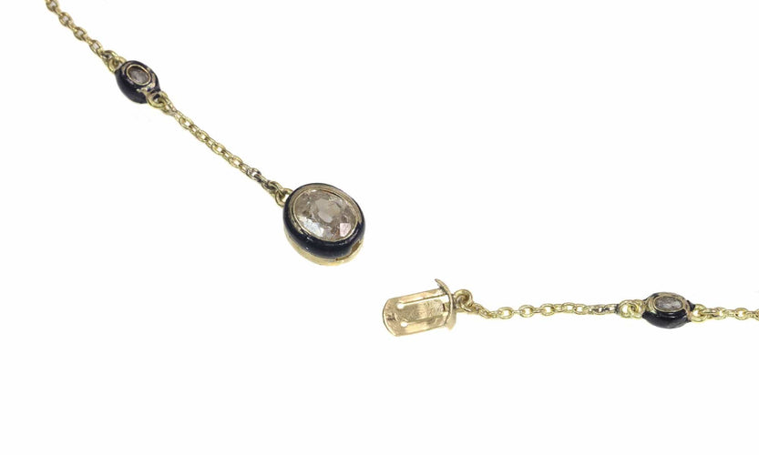 Collier Collier exquis en or avec diamants (5,28 carats) et perles des années 1850 58 Facettes 21007-0051