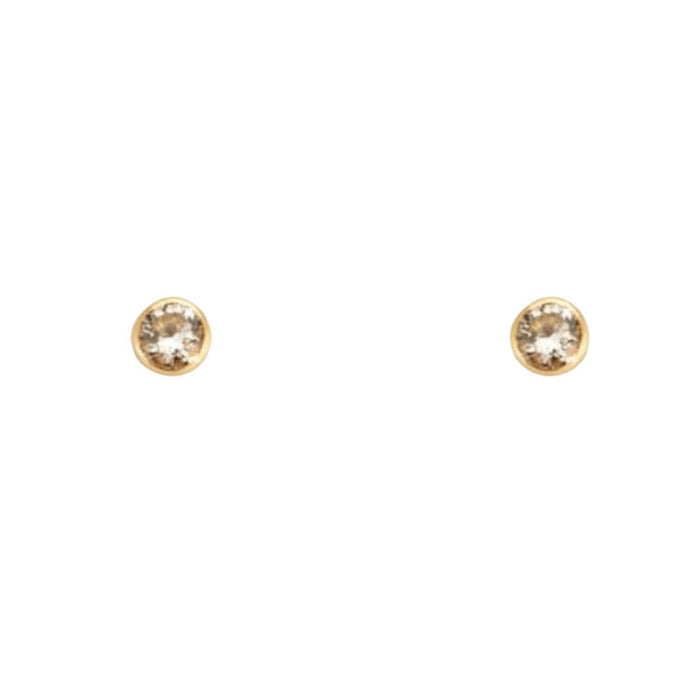 Pair of yellow gold and diamond earrings