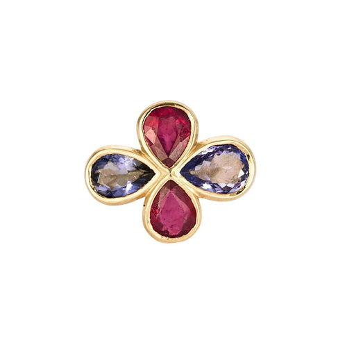 Bague 53 Bague or jaune 18kt rubis saphirs 58 Facettes