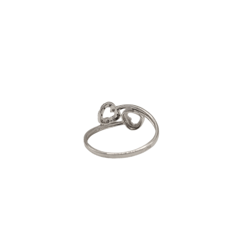 Ring Toi & Moi harten van 18-karaats witgoud bezet met diamanten 