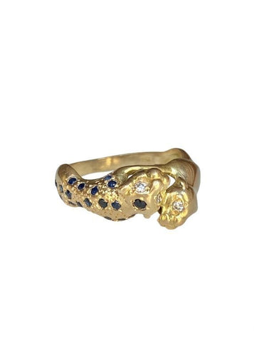 Bague 54 Bague en or jaune saphirs diamants 58 Facettes