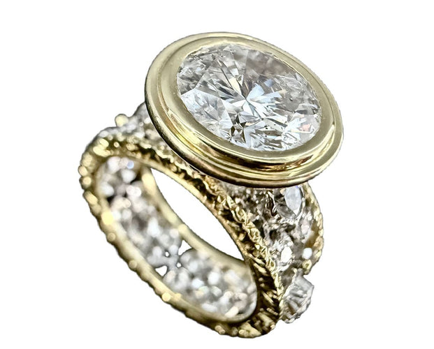 Bague 53 Bague solitaire ornée d'un diamant de 4 carats 58 Facettes