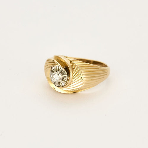 Bague 53.5 Bague en Or jaune & blanc 18k Diamant 58 Facettes MEA4529