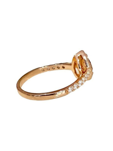 Bague 54 Bague or rose tourmaline et diamants 58 Facettes